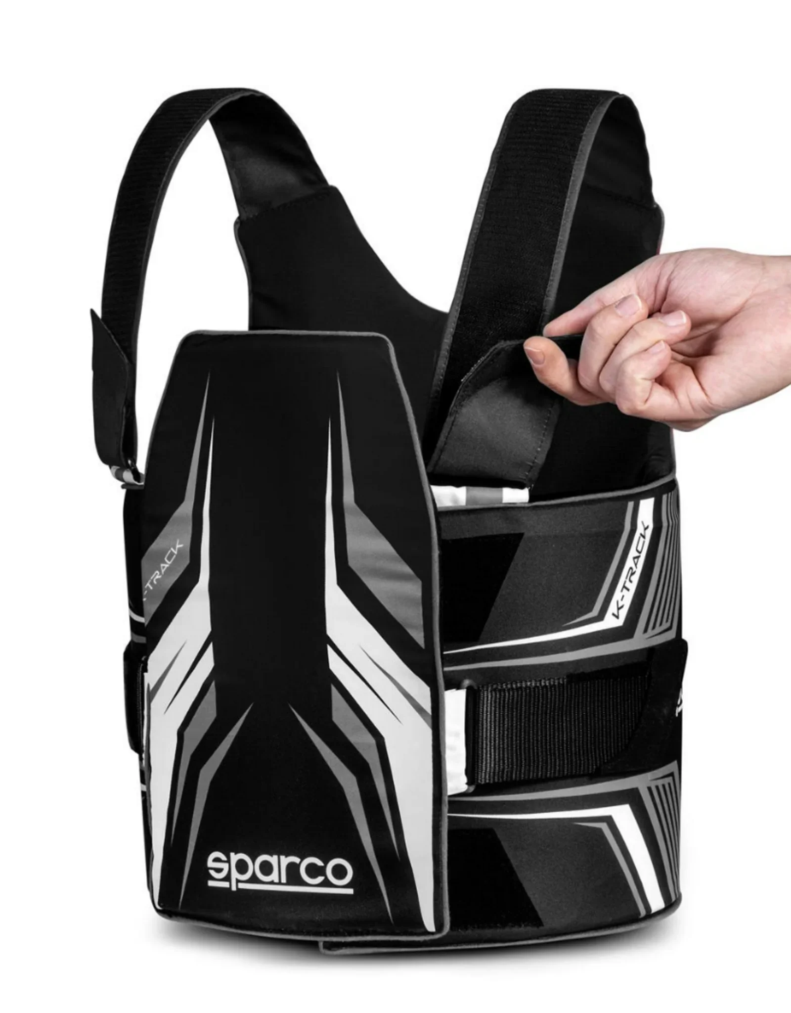 Sparco K-Track FIA 8870-2018 ribbeschermer zwart/wit - KartKings