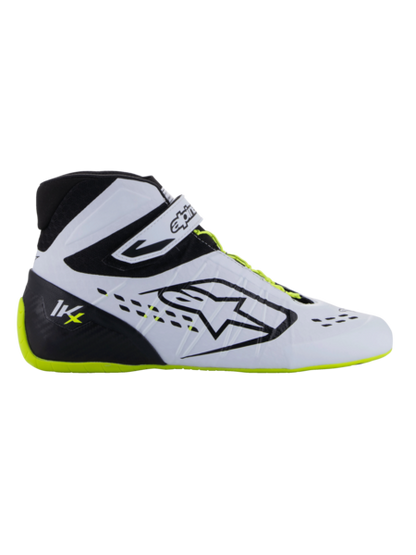 Scarpe da kart Alpinestars KX V3 omologate FIA nere/bianche/giallo fluorescente