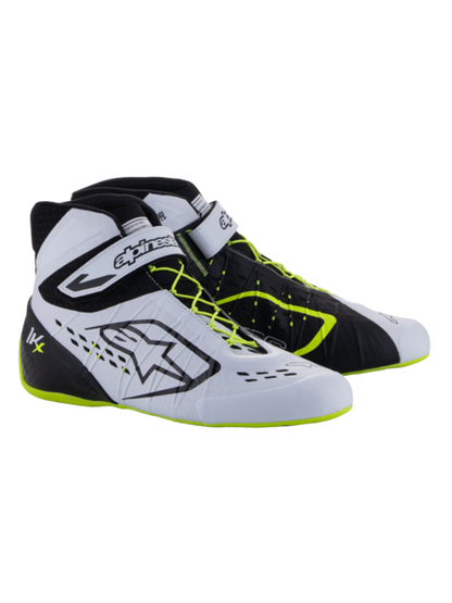 Scarpe da kart Alpinestars KX V3 omologate FIA nere/bianche/giallo fluorescente