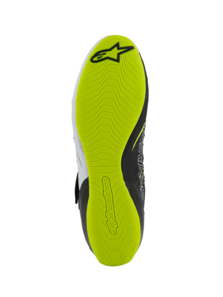 Scarpe da kart Alpinestars KX V3 omologate FIA nere/bianche/giallo fluorescente