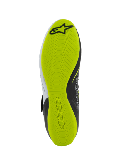 Scarpe da kart Alpinestars KX V3 omologate FIA nere/bianche/giallo fluorescente