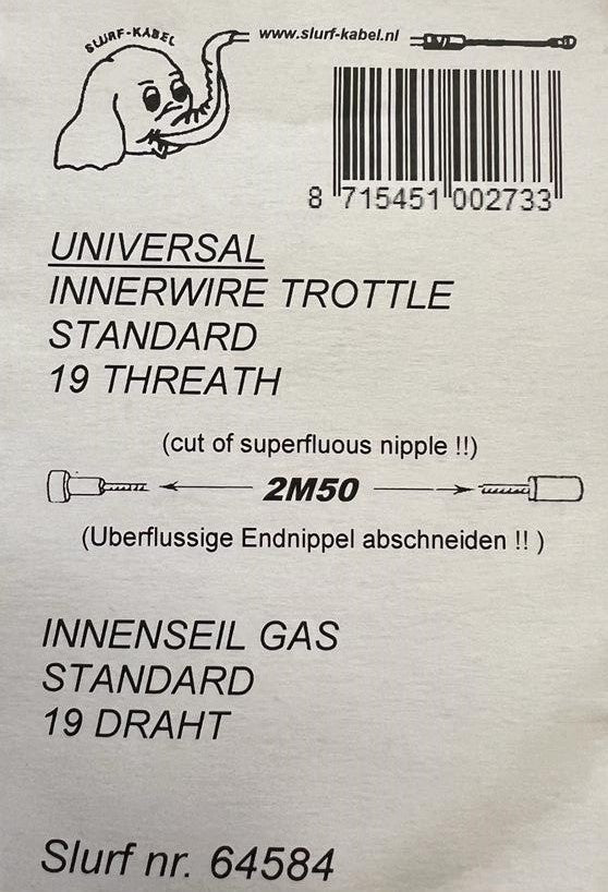 Universal throttle cable / brake cable / clutch cable tapered head